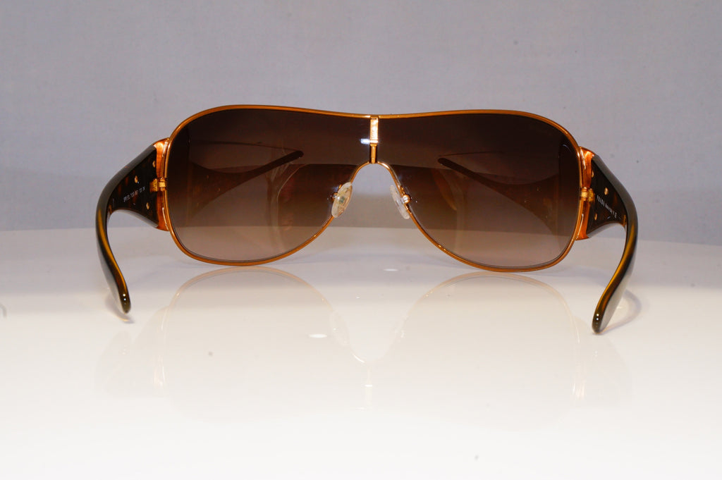 PRADA Mens Womens Unisex Designer Sunglasses Gold Shield SPR 57L 7OE-6S1 20813