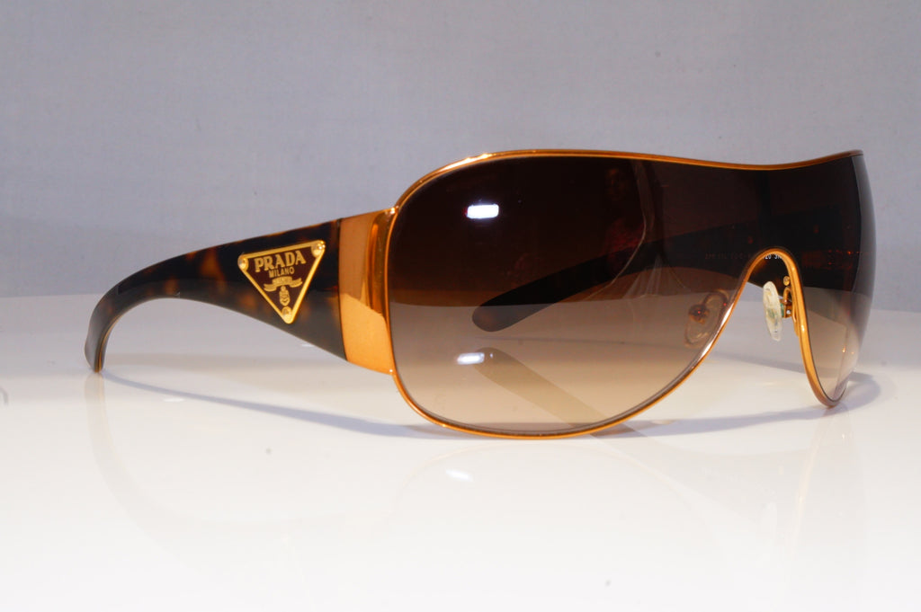 PRADA Mens Womens Unisex Designer Sunglasses Gold Shield SPR 57L 7OE-6S1 20813