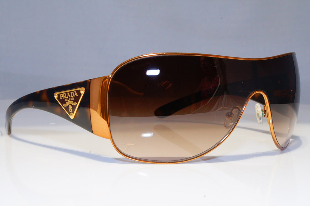 PRADA Mens Womens Unisex Designer Sunglasses Gold Shield SPR 57L 7OE-6S1 20813