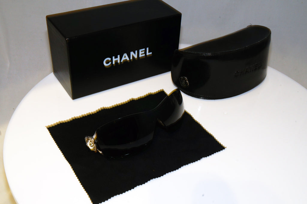 CHANEL Womens Diamante Boxed Designer Sunglasses Black Shield 4164-B 12787 17559