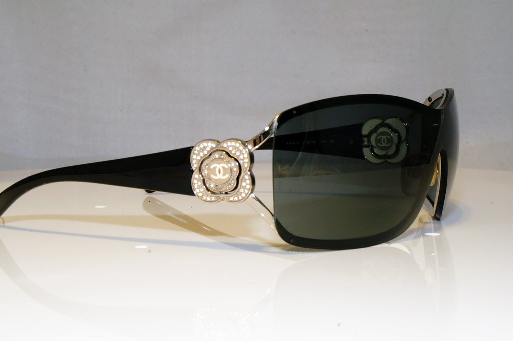 CHANEL Womens Diamante Boxed Designer Sunglasses Black Shield 4164-B 12787 17559