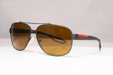 PRADA Mens Polarized Designer Sunglasses Black Pilot SPS 58Q DG0-5Y1 18257