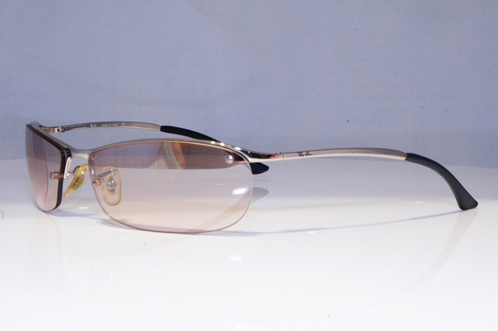 RAY-BAN Mens Vintage Designer Sunglasses Silver Wrap FLIGHT RB 3186 003/8Z 20718