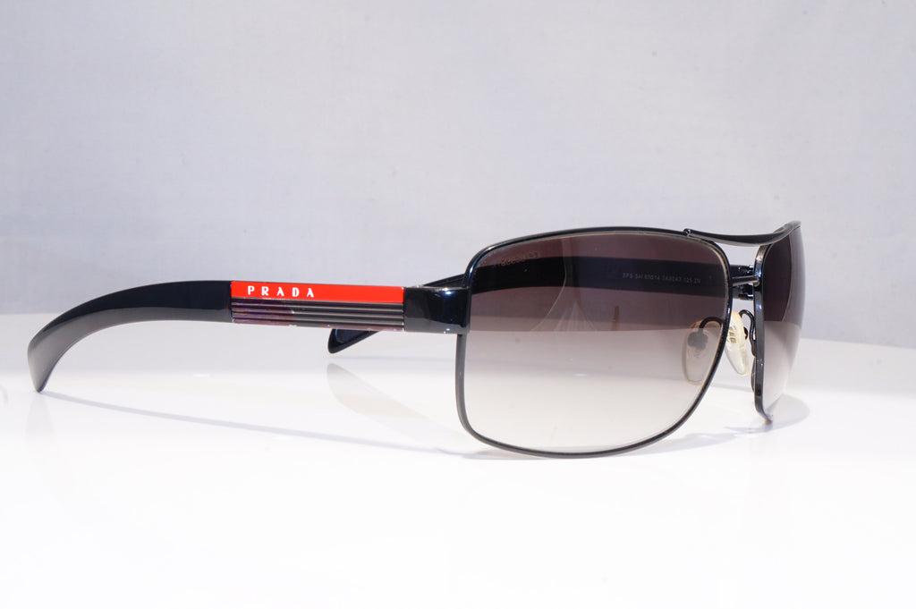 PRADA Mens Designer Sunglasses Black Wrap SPS 54I 7AXOA7 18409