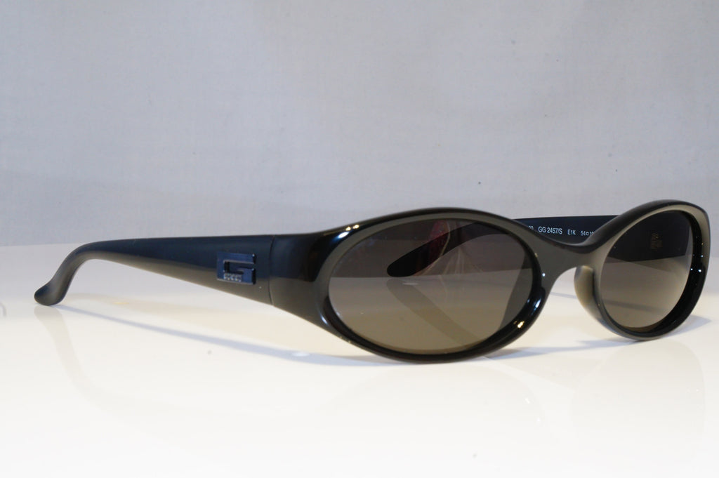 GUCCI Mens Womens Vintage Designer Sunglasses Black Rectangle GG 2457 E1K 20802