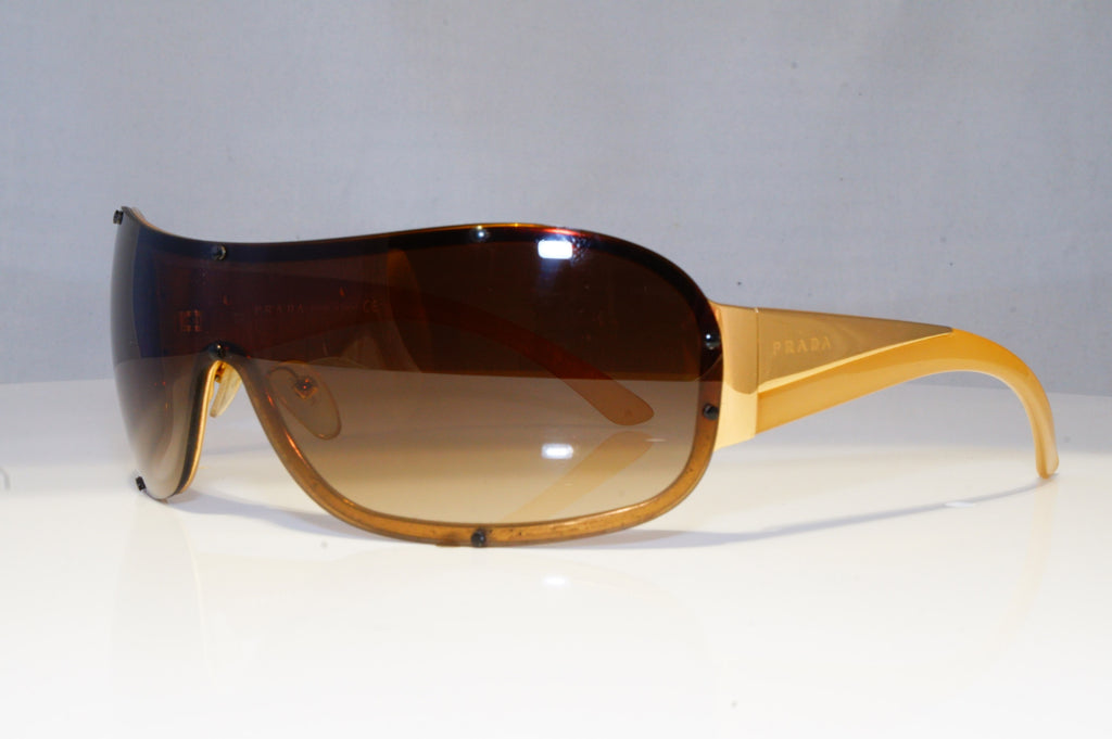 PRADA Mens Womens Designer Sunglasses Gold Shield SPR 63H 5AK-6S1 20756