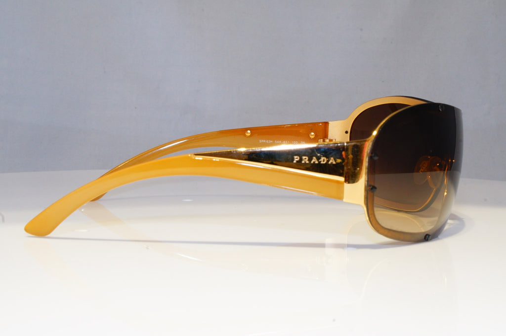 PRADA Mens Womens Designer Sunglasses Gold Shield SPR 63H 5AK-6S1 20756