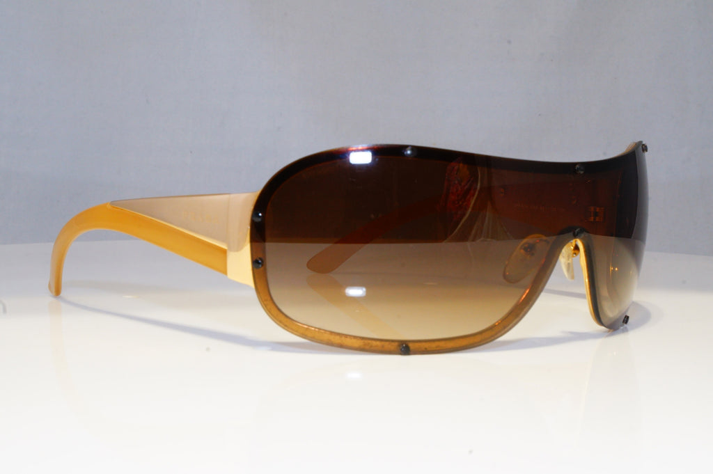 PRADA Mens Womens Designer Sunglasses Gold Shield SPR 63H 5AK-6S1 20756