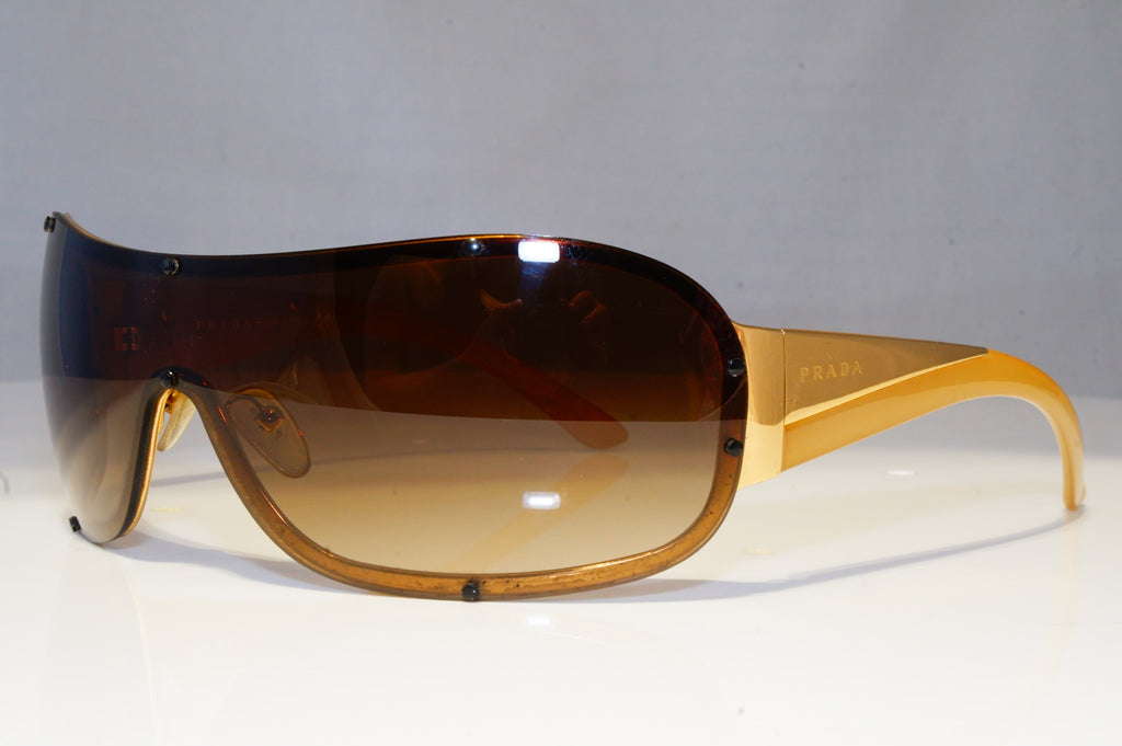 PRADA Mens Womens Designer Sunglasses Gold Shield SPR 63H 5AK-6S1 20756