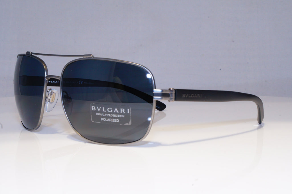 BVLGARI Mens Polarized Boxed Designer Sunglasses Silver Pilot 5038 195/81 19669