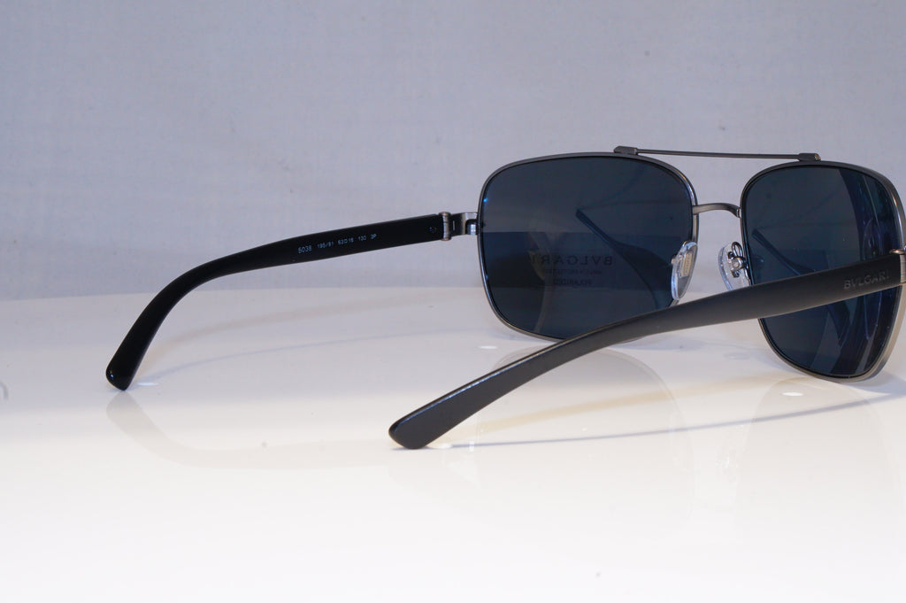 BVLGARI Mens Polarized Boxed Designer Sunglasses Silver Pilot 5038 195/81 19669