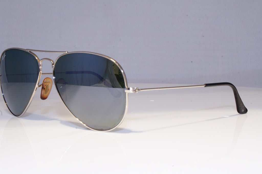 RAY-BAN Mens Mirror Designer Sunglasses Silver Pilot RB 3025 W3277 19653
