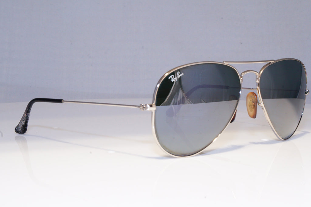 RAY-BAN Mens Mirror Designer Sunglasses Silver Pilot RB 3025 W3277 19653