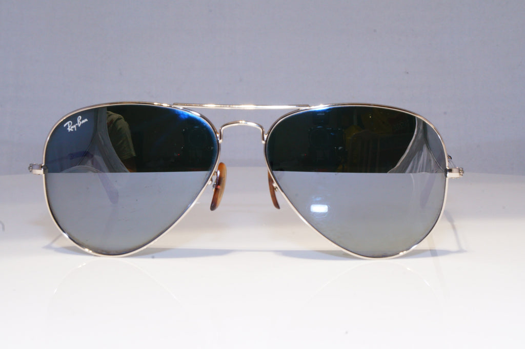 RAY-BAN Mens Mirror Designer Sunglasses Silver Pilot RB 3025 W3277 19653