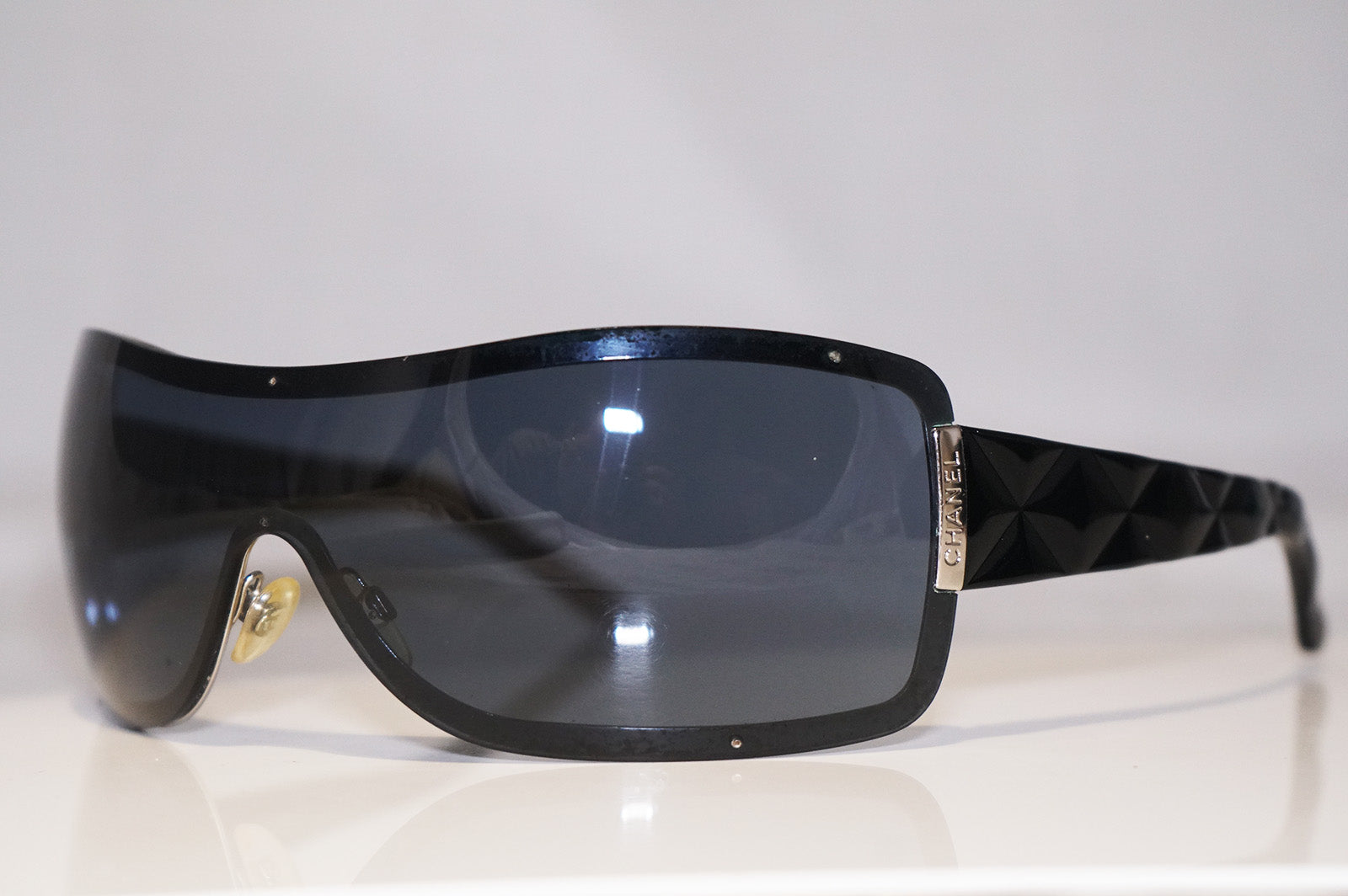 CHANEL Womens Designer Sunglasses Black Shield 4126 C.127/87 15394 –  SunglassBlog