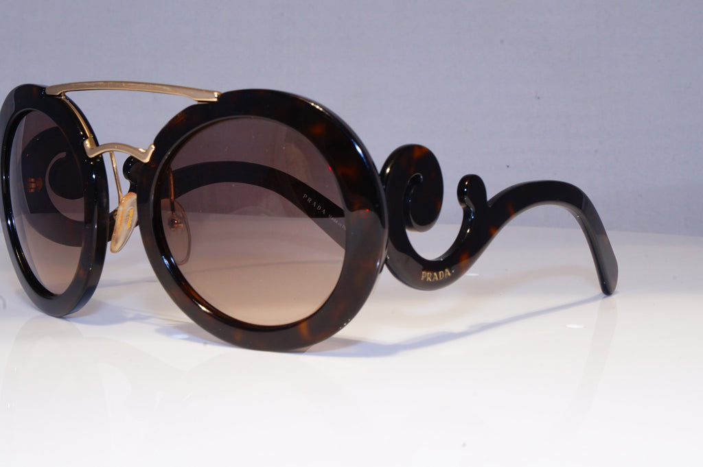 PRADA Womens Baroque Swirl Designer Sunglasses Brown Round SPR 13S 2AU-3D0 19697