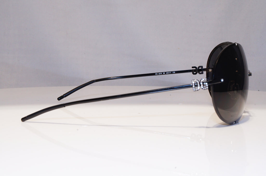 DOLCE & GABBANA Womens Diamante Designer Sunglasses Black Round DG 637S B5 21805