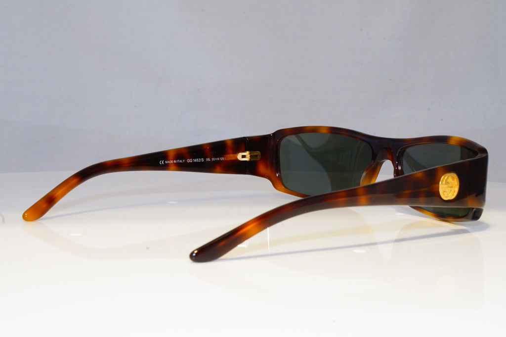 GUCCI Mens Womens Vintage Designer Sunglasses Brown Rectangle GG 1482 05L 20733