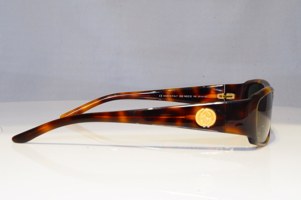 GUCCI Mens Womens Vintage Designer Sunglasses Brown Rectangle GG 1482 05L 20733