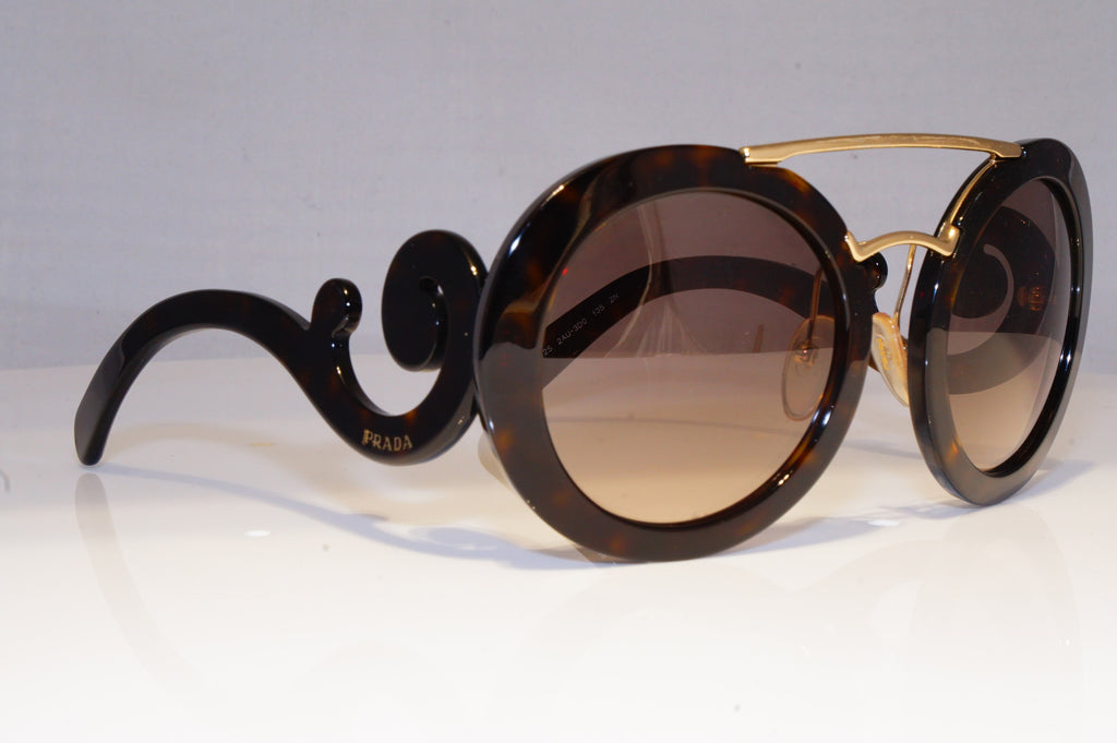 PRADA Womens Baroque Swirl Designer Sunglasses Brown Round SPR 13S 2AU-3D0 19697