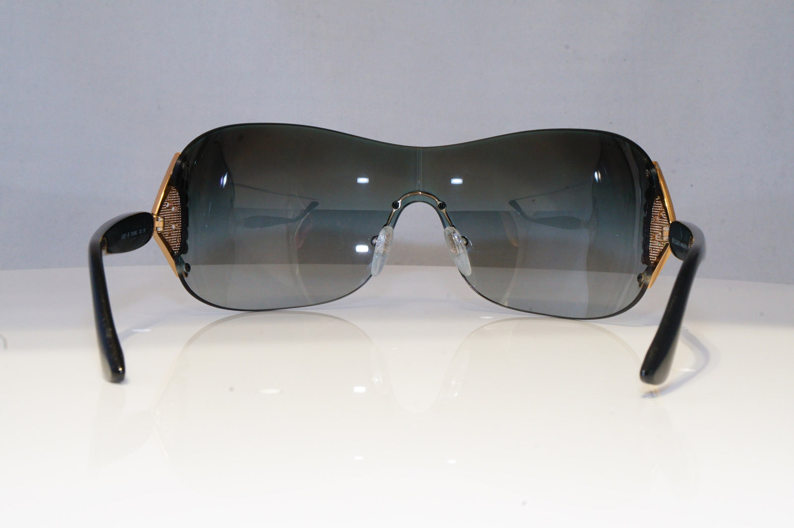 BVLGARI Womens Diamante Designer Sunglasses Black Shield 6061-B 376/8G ...