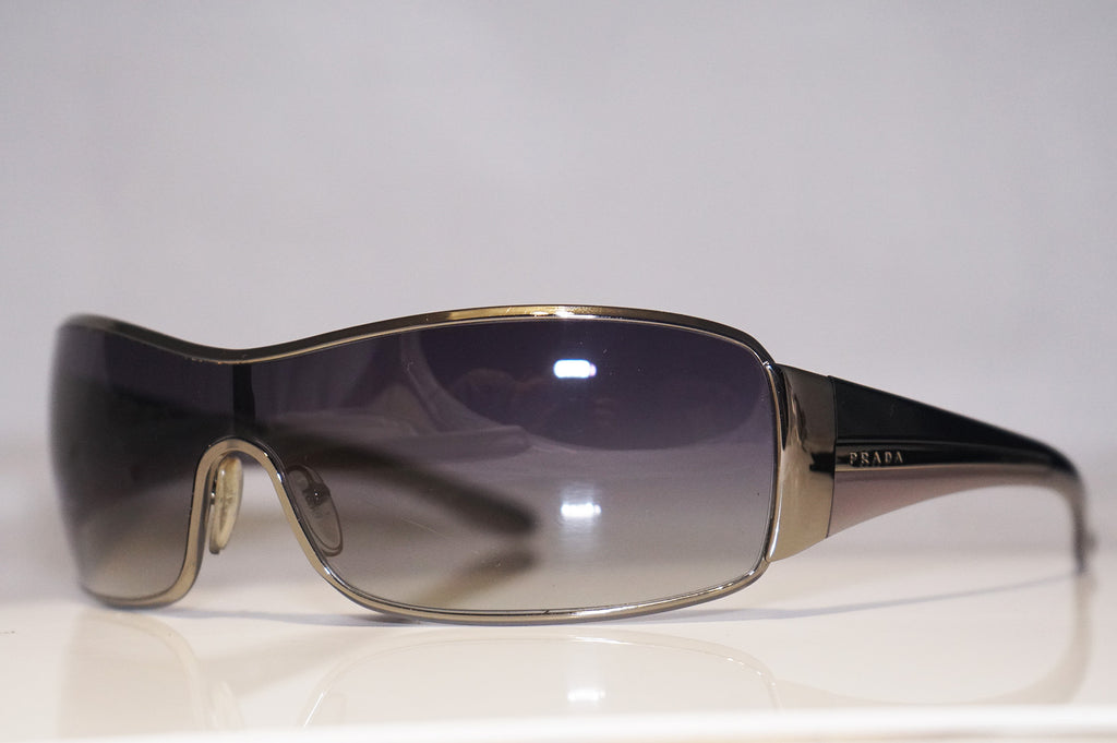 PRADA Boxed Mens Designer Sunglasses Silver Shield SPR 53H 5AV-5D1 15374