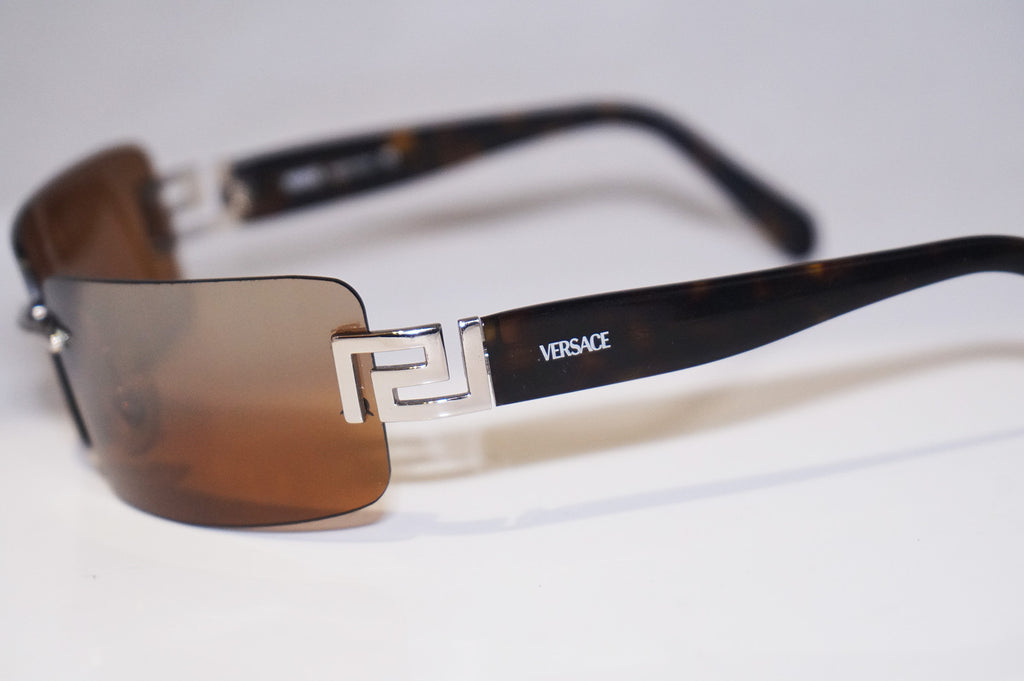 VERSACE Womens Designer Sunglasses Brown Rectangle MOD 2010 1000/6U 15318