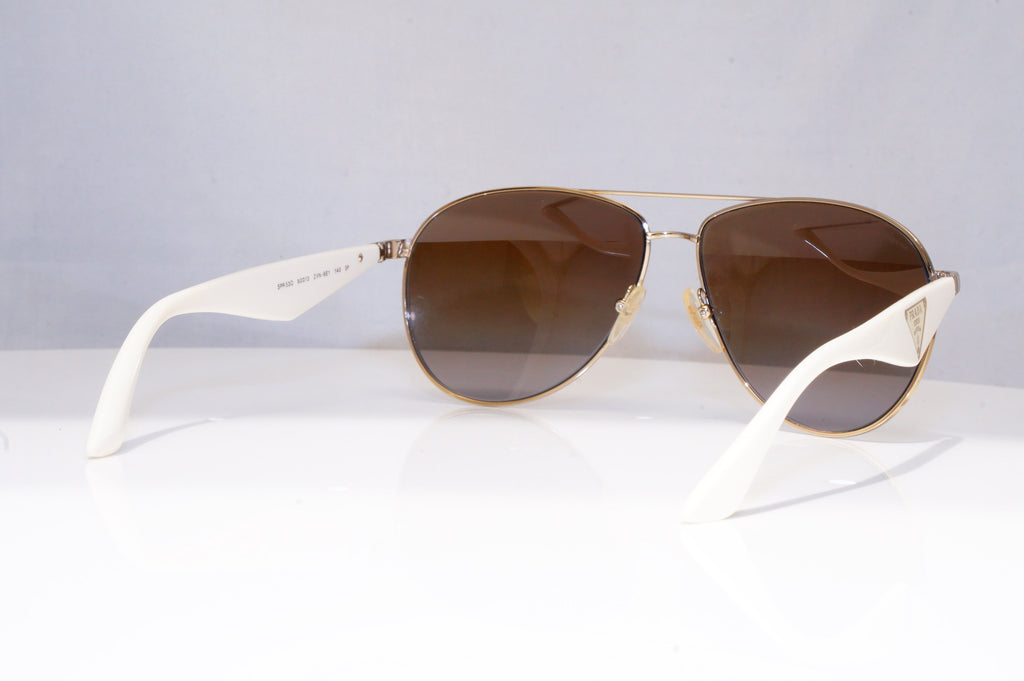 PRADA Mens Polarized Designer Sunglasses White Pilot SPR 53Q ZVN-6E1 18250