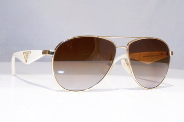 PRADA Mens Polarized Designer Sunglasses White Pilot SPR 53Q ZVN-6E1 18250