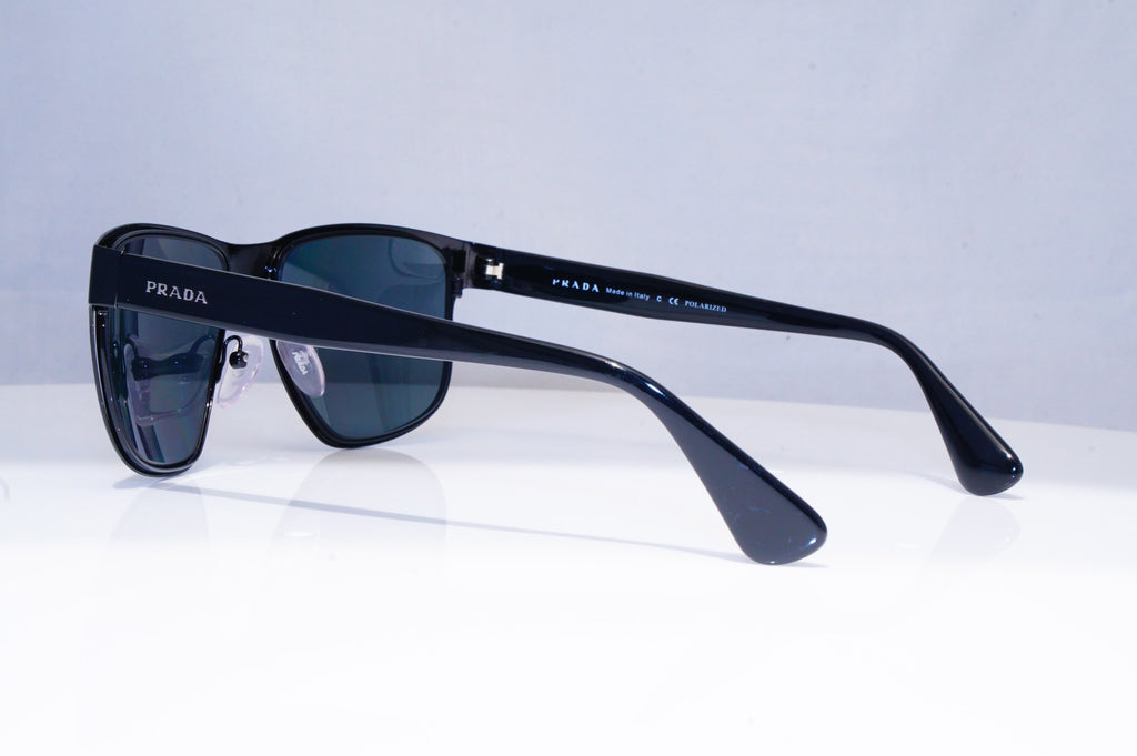 PRADA Mens Polarized Designer Sunglasses Black Square SPR 55S 7AX-5Z1 18214