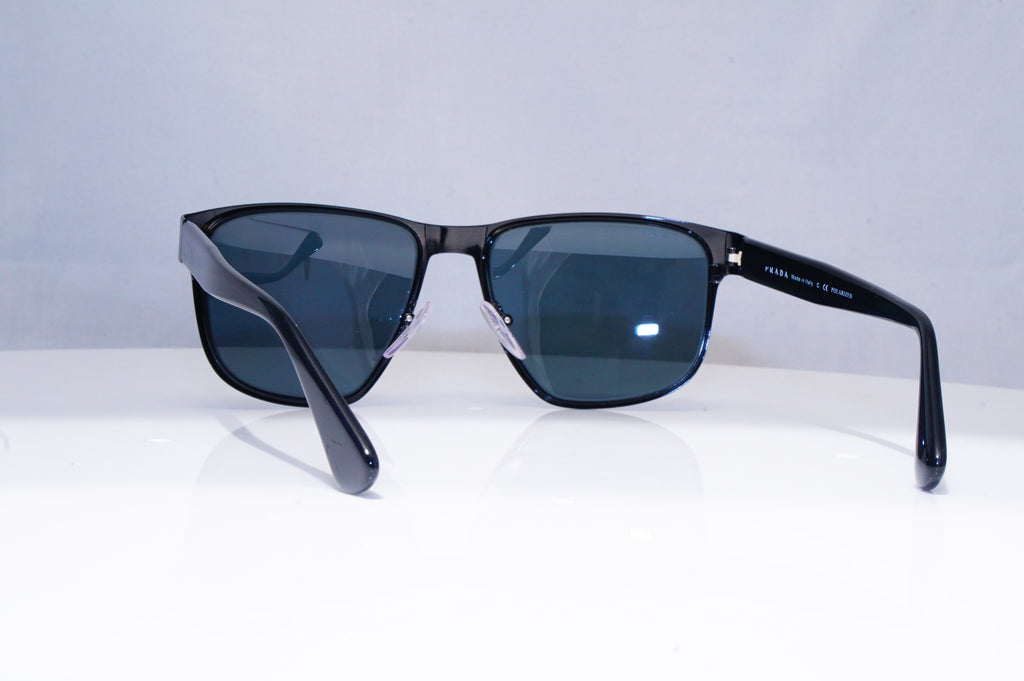 PRADA Mens Polarized Designer Sunglasses Black Square SPR 55S 7AX-5Z1 18214