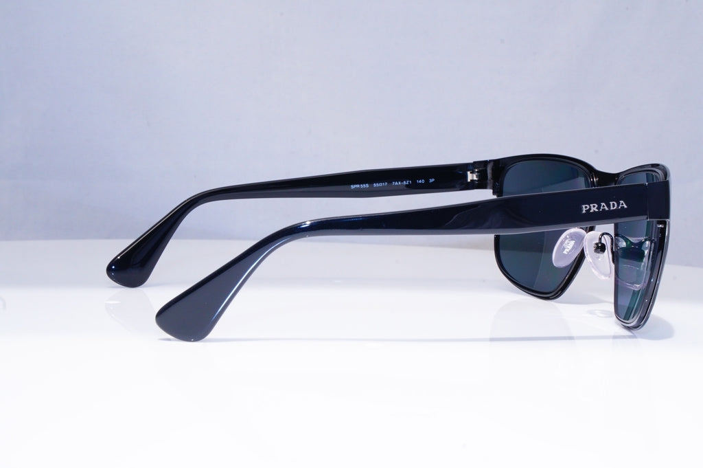 PRADA Mens Polarized Designer Sunglasses Black Square SPR 55S 7AX-5Z1 18214