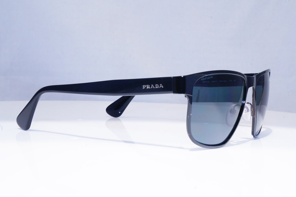 PRADA Mens Polarized Designer Sunglasses Black Square SPR 55S 7AX-5Z1 18214