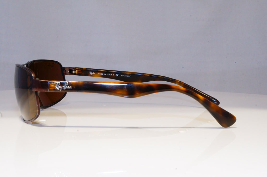 RAY-BAN Mens Polarized Designer Sunglasses Brown Rectangle RB 3445 014/57 20741