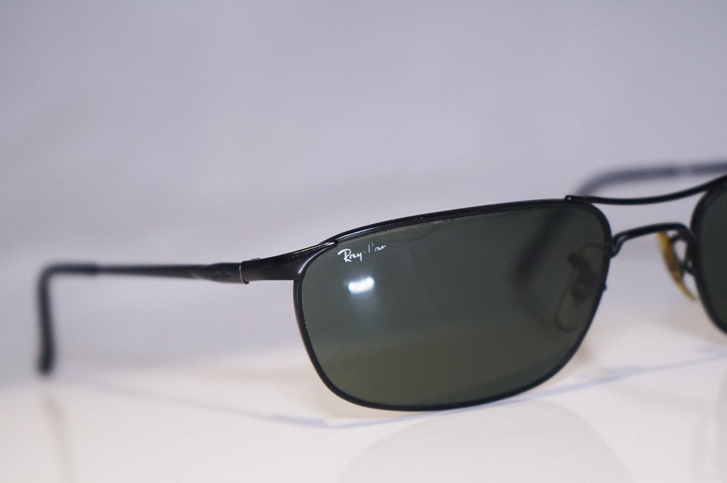 RAY-BAN 1990 Vintage Mens Designer Sunglasses Black Rectangle RB 3132 006 15387