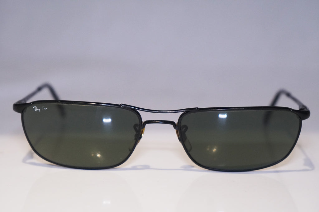 RAY-BAN 1990 Vintage Mens Designer Sunglasses Black Rectangle RB 3132 006 15387