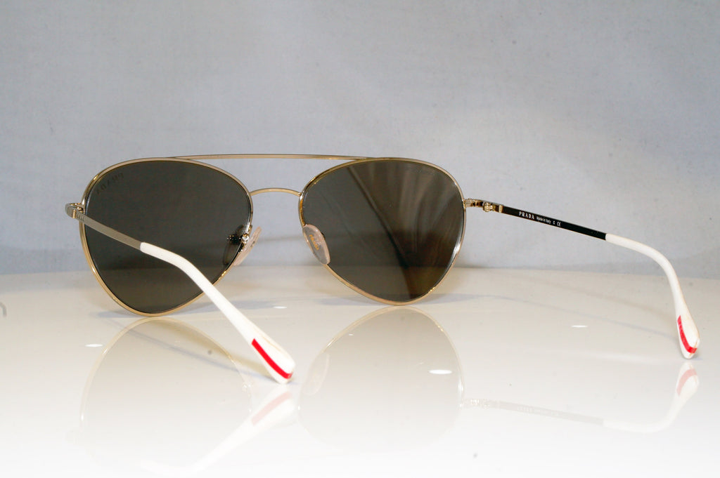 PRADA Mens Designer Sunglasses Gold Aviator SPS 50S ZVN-1CO 17554