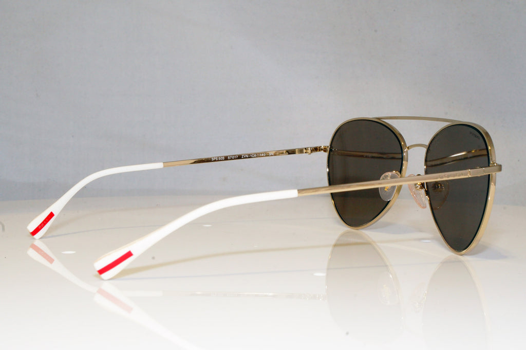 PRADA Mens Designer Sunglasses Gold Aviator SPS 50S ZVN-1CO 17554