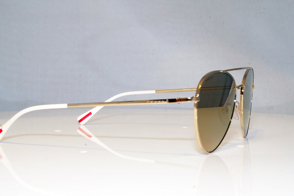 PRADA Mens Designer Sunglasses Gold Aviator SPS 50S ZVN-1CO 17554