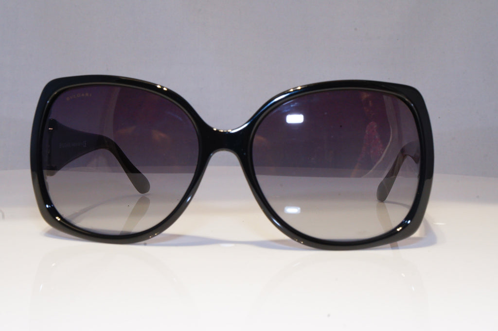 BVLGARI Womens Oversized Designer Sunglasses Black Square FLORAL 8078 901 20739