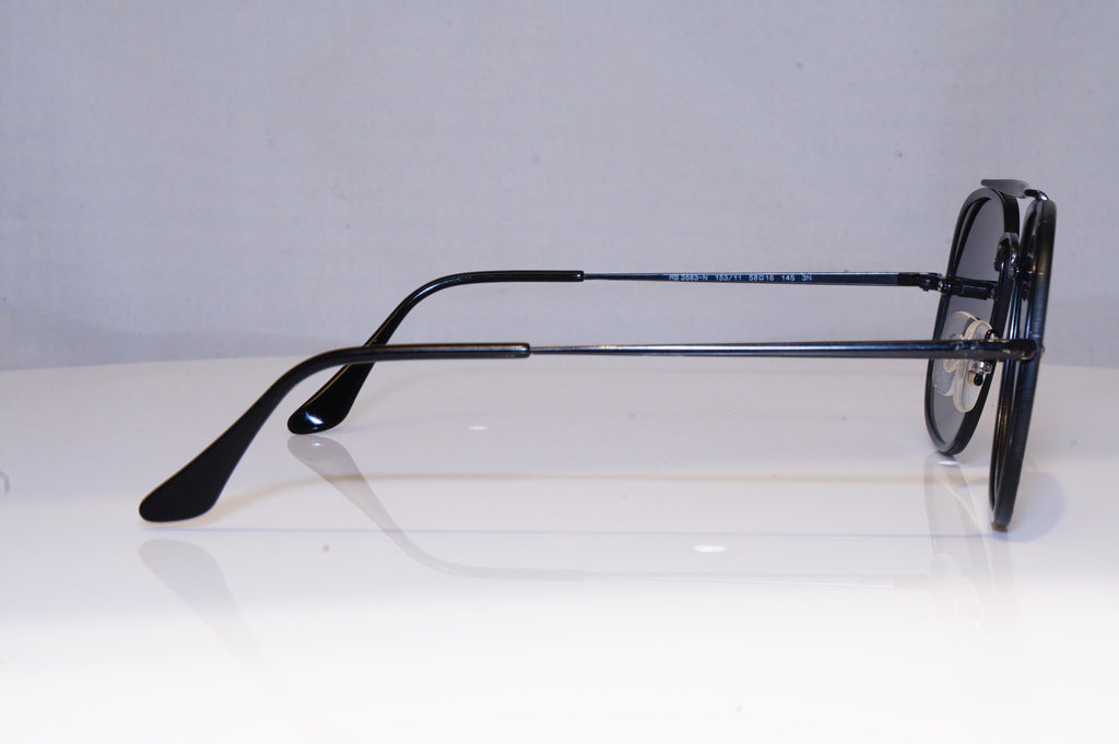 RAY-BAN Mens Designer Sunglasses Black Pilot FLATS RB 3583 153/11 19718