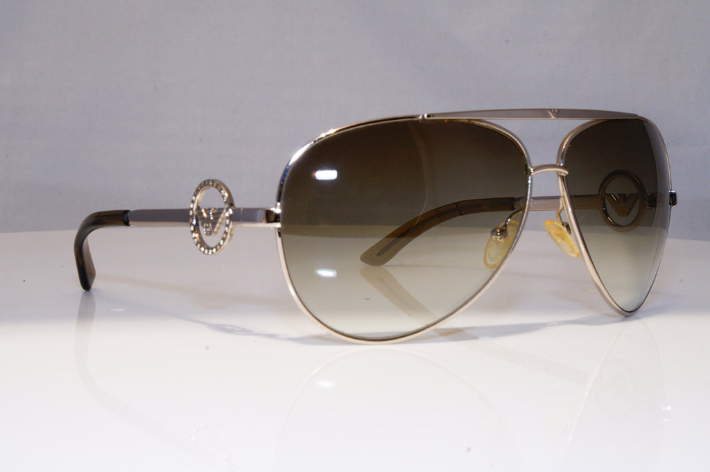 EMPORIO ARMANI Mens Womens Diamante Sunglasses Silver Pilot EA 9325 3YGDB 21773