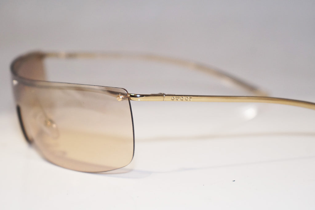 GUCCI 1990 Vintage Mens Designer Sunglasses Gold Shield GG 1719 57716 15588