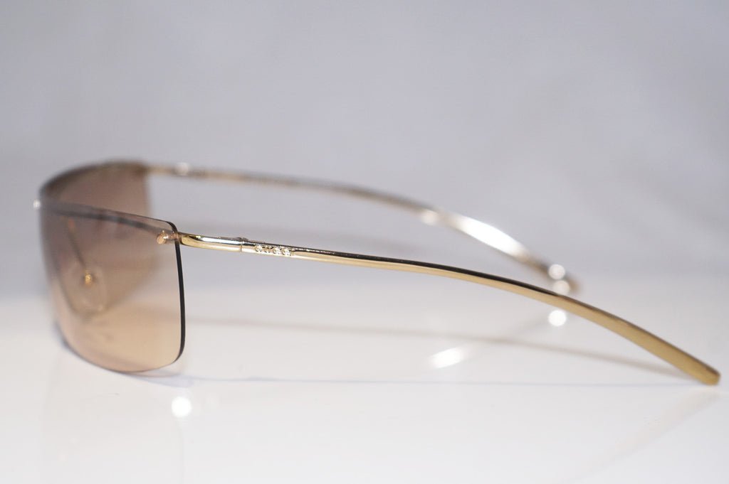 GUCCI 1990 Vintage Mens Designer Sunglasses Gold Shield GG 1719 57716 15588