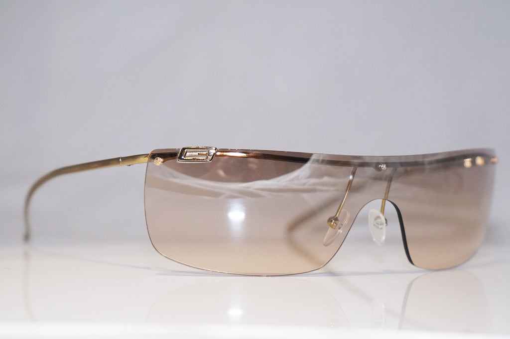 GUCCI 1990 Vintage Mens Designer Sunglasses Gold Shield GG 1719 57716 15588