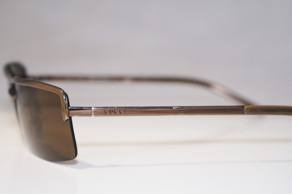 GUCCI Vintage Mens Designer Sunglasses Brown Rectangle GG 1679 833A6 15443