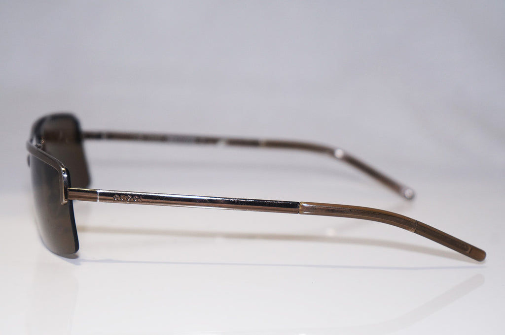 GUCCI Vintage Mens Designer Sunglasses Brown Rectangle GG 1679 833A6 15443