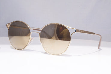 PRADA Womens Mirror Designer Sunglasses Gold Round SPE 62S ZVN-1CO 18201