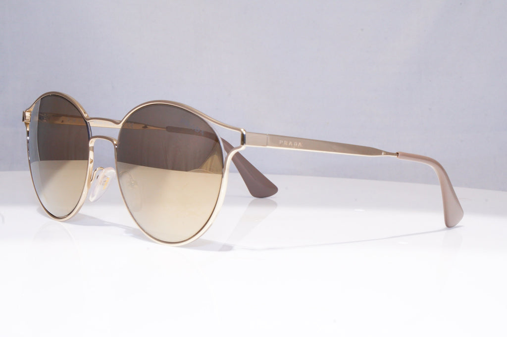 PRADA Womens Mirror Designer Sunglasses Gold Round SPR 62S ZVN-1C0 18237