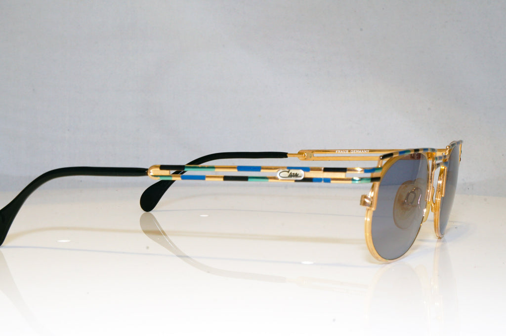 CAZAL Mens Vintage 1990 Designer Sunglasses Gold Rectangle 759 475 17500
